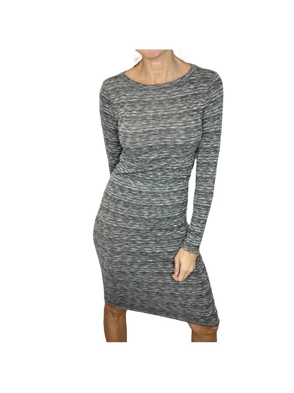 Ginger G heathered grey knit midi dress S